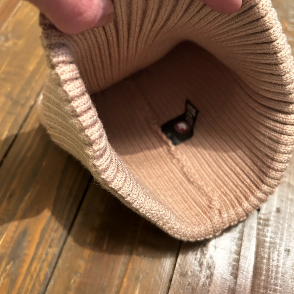 Beige Ribbed Knit Beanie - Picture 2 of 3